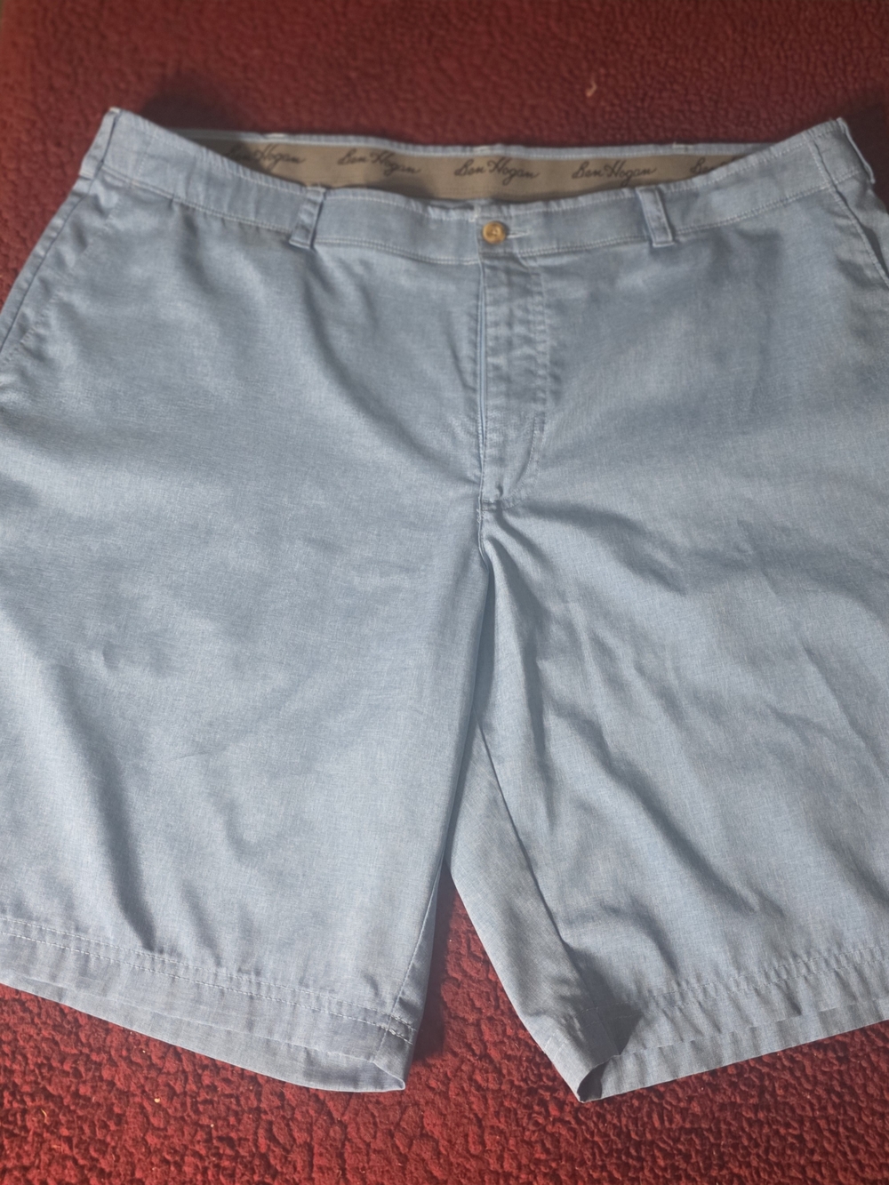 Ben Hogan Men's Blue Performance Hybrid Shorts Flat Front Pockets Stretch, 42